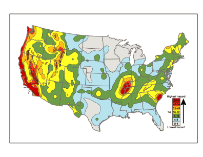 USGS national seismic hazard map