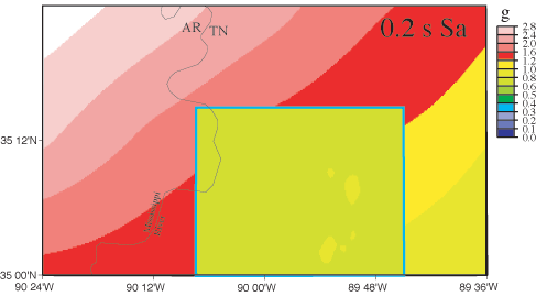 2% in 50 yr 0.2 sec Sa hazard map